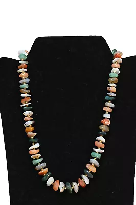 Vintage Semi-Precious Stone Necklace  20  Necklace  Multi-colored Barrel Closure • $19.99