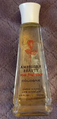 Vintage American Beauty Rose Fragrance Cologne 2.5 Fl Oz Half Bottle • $17.77