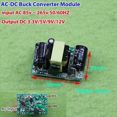$2.44 • Buy AC-DC Converter Switching Transformer Module 110v 220v 230v To DC 3.3v 5v 9v 12v