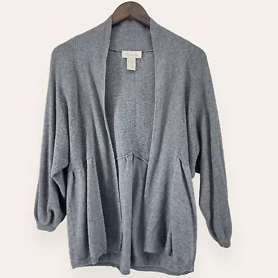 Mainbocher Gray Wool Cashmere Blend Open Cardigan Size Medium • $49.99