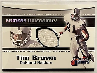 2000 Fleer Tim Brown Gamers Uniformity Game Worn Used Jersey Card HOF NFL Raider • $19.99