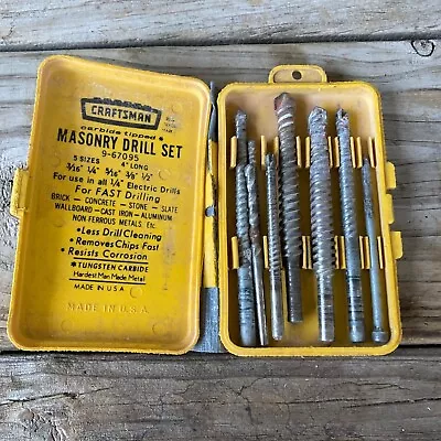 Vintage Craftsman Masonry Drill Bit Set 9-67095 USA • $18