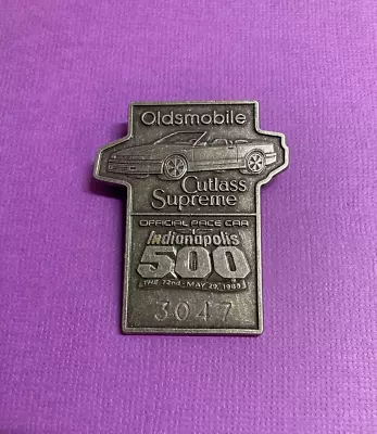 1988 Indy 500 Silver Pit Badge #3047 Oldsmobile Cutlass Supreme Pace Car • $25