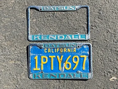 Vintage Pair KENDALL DATSUN Monterey / Seaside CA Dealer License Plate Frames • $150