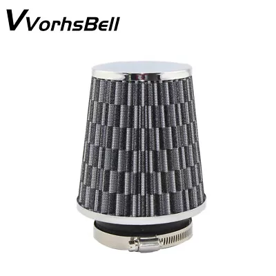 Silver 3 76mmHigh Flow Inlet Cleaner Dry Cold Air Intake Filter Cone Replacement • $9.50