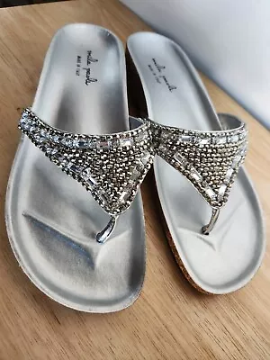 NWOB Mila Paoli Womens Sandals Size 10 Rhinestone Sparkle Italian Bride Shoes • $24.67