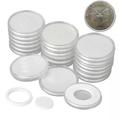 20 Sets 46mm Coin Box Capsule Protector Reusable Coin Storage Box Mini • $9.59