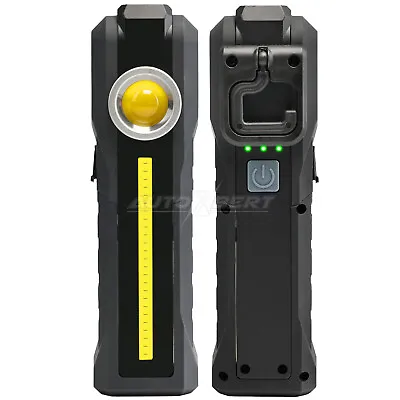 Led Work Light Portable Inspection Lamp Magnetic Folding Cob Torch Rechargeable • £10.99