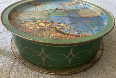 Large Vintage Vincent Van Gogh Artist Landscape Tin Box From Sunshine Cookies • $9.99