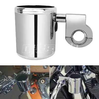 Motorcycle Cup Holder Chrome Handlebar Drink Bottle Holder For Harley Universal • $20.99