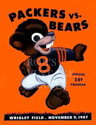 Chicago Bears Green Bay Packers Game Program Poster Vintage Football Wrigley  • $9.98