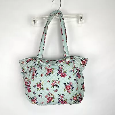 Very Bradley Iconic Glenna Tote Bag Retired WATER BOUQUET Quilted Cotton Design • $28.99