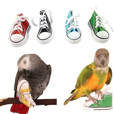 Mini Canvas Shoes Bird Toy Parrot Cage Hanging Craft Toys Cockatiel Foot Toys. • £5.56