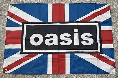 OASIS UNION JACK MUSIC FLAG – 3x2 Ft BRITPOP - FESTIVALS NOEL & LIAM GALLAGHER • £6.99
