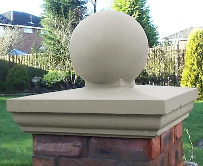 Fluted Pier Cap Cast Stone 660mm X 660mm With 16-inch Ball 3 Colours • £269.99