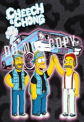 CHEECH AND CHONG HOMER SIMPSON 13x19  GLOSSY POSTER • £13.49