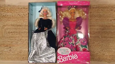 Lot 2 MIB 1990s Mattel Barbie Dolls Avon Winter Velvet #3142 + Blossom Beauty • $19.99