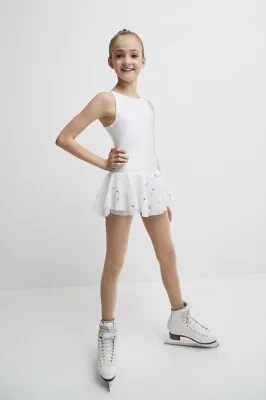 NEW MONDOR White Fantasy On Ice Figure Skating Dress #672 Adult Small • $106.99