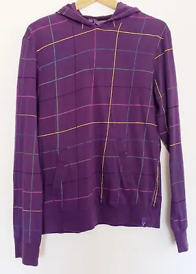 Vurt Hoodie Shirt Men's Size M Purple-Colored Stripes Skater Long Sleeve Pockets • $7.20