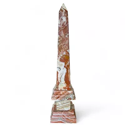 Obelisk Classic IN Marble Red Veined Sculpture Table H 11 13/16in • $211.70