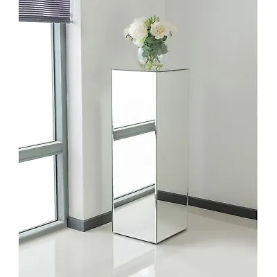 £114.99 • Buy Venetian Mirrored Pedestal Column / Tall Accent Table - 90cm Tall