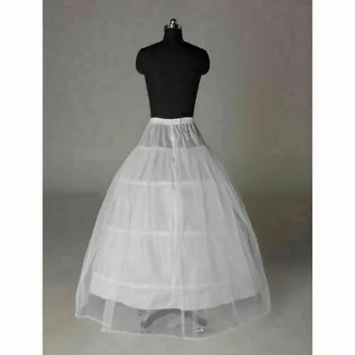 £18.47 • Buy White 3 Hoop 1 Layer Wedding Bridal Petticoat Underskirt Crinoline Slip J1