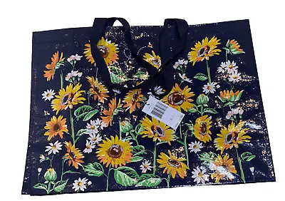 Vera Bradley Market Tote Sunflowers Daisies Bees Navy Blue Reusable Large NWT • $35