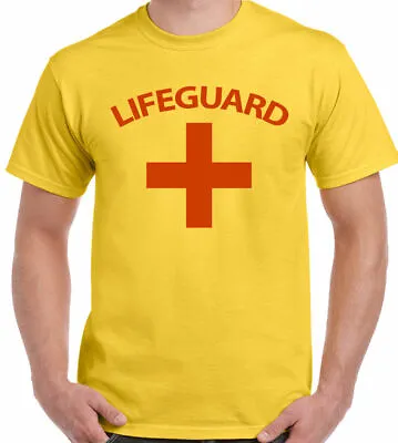 Lifeguard T-Shirt Mens Fancy Dress Costume Baywatch 100% Retro Gift S- 3xl Tee • £6.99