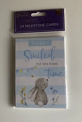 24 Baby Boy Memorable Moments Milestones Cards Baby Shower Gift New Baby Boy • £3.50