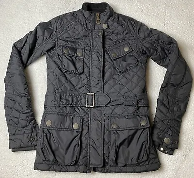 Superdry Motorbike Jacket Mens Small Black Waxed Fleece Lined  Padded Coat • $39
