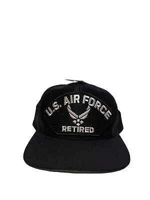 NWT Vintage U.S Air Force Retired Patch Navy Blue SnapBack Trucker Hat • $24.99