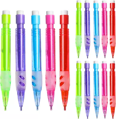 15Pcs Mini Mechanical Pencils Assorted Automatic Pencils With Mini Erasers 0.7 M • $18.99