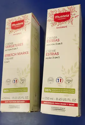 2 PACK MUSTELA Stretch Mark Prevention Cream 250ml Tube - BRAND NEW EXP. 07/2022 • $24.54