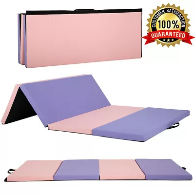 Gymnastics Mat Tumbling Mat 6'x4'x2 Thick 4 Folding Exercise Mat For Home Gym • $95.31