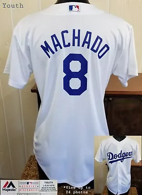 MLB Los Angeles Dodgers #8 Manny Machado Majestic YOUTH Kids Baseball Jersey LG • $37.99