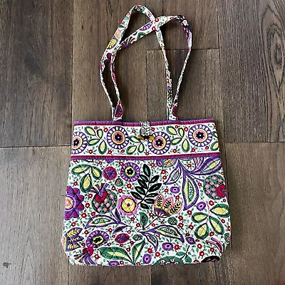 Vera Bradley Womens Viva La Vera Cotton Quilted Tote Bag Handbag • $15.99