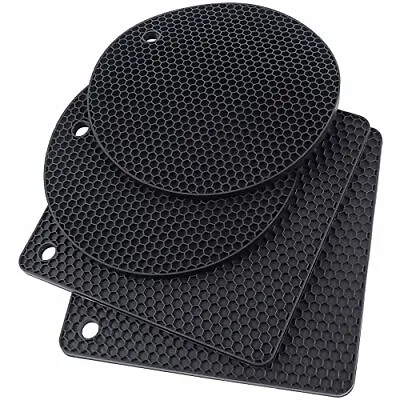 $16.59 • Buy 4 Pcs Honeycomb Silicone Trivet Mats Gripper Pad Hand Protection Hot Pot Holder