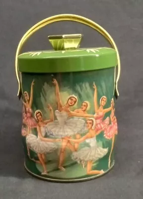 Vintage Murray Allen Imported Ballerina Metal Candy Tin With Lid And Handle • $9.99