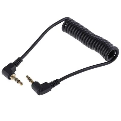 3.5mm Male To Male Right Angle Coiled Extension Audio Cable Line Aux Cord Wire • £3.72