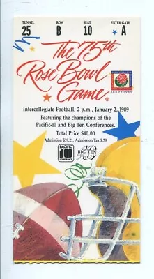 1989 Rose Bowl Ticket Michigan V USC Leroy Hoard MVP 84270 • $21.96