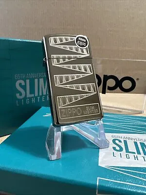 Zippo Slim Lighter LIMITED 65th Anniversary Black Ice GENUINE New & Boxed • £64.95