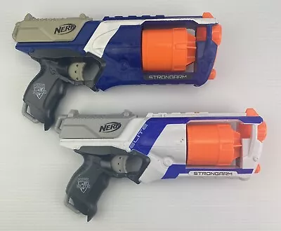 2 X Nerf N Strike Elite Strongarm Blaster Gun Working 33cm Rotating Drum 2013 • $39.95