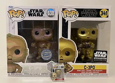 C-3PO Funko Pop! Vinyl Smugglers Bounty #341 (facet) #638 Bitty #13 Star Wars • $59.95