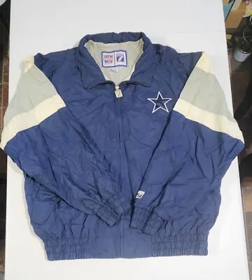 Vintage NFL Game Day Logo 7 Dallas Cowboys Puffer Coat Jacket Sz X Large Zip Up • $47.99