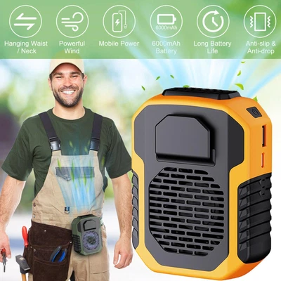 $20.99 • Buy USB Portable Waist Clip Fan Necklace Cooling Fan Belt Fan Camping Wearable Fan