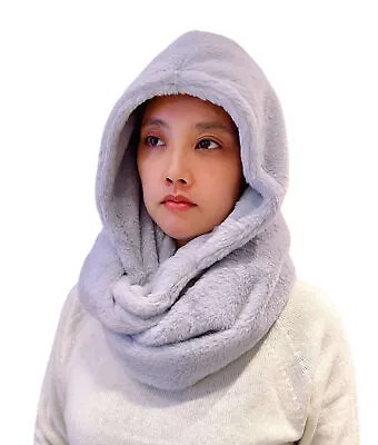 Faux Fur Hood & Infinity Scarf Combo Women's Winter Neck Warmer • $23.99