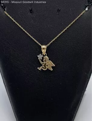 18  14K Yellow Gold Vintage Mini Cherub Twisted Necklace - 1.13 Grams • $31