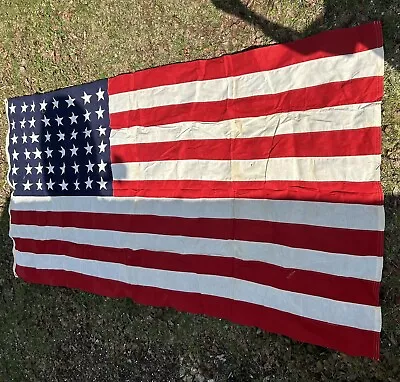 48-star American Flag Vintage Cotton 5' X 9 1/2' Valley Forge Flag Co Pre 1959 • $25