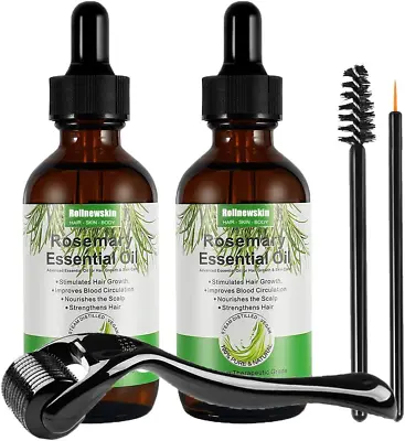 Rosemary Essential Oil(60Ml)+ Derma Roller 0.5Mm For Hair Eyebrow And Eyelash  • $37.73
