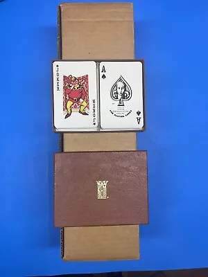 Vintage KEM Style Double Deck Playing Cards 53 Cards Deck Green & Browne W/Box • $15.99